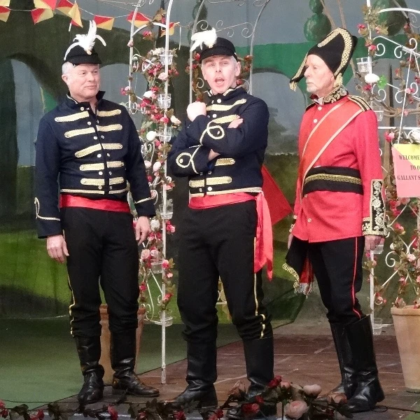 Andrew Havers, Rupert Drury and Peter Redfern in Beatrice and Benedict, 2017